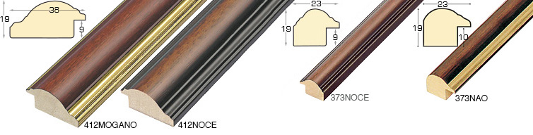 Complete set of corner samples of moulding 412 (3 pieces)