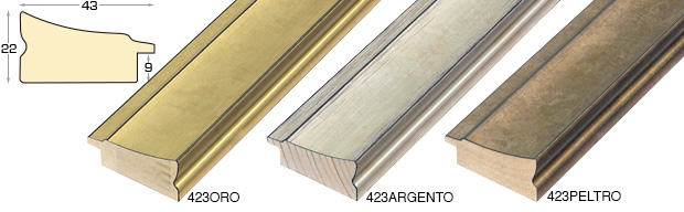 Moulding ayous jointed, width 43mm height 22 - gold