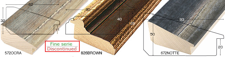 Complete set of corner samples of moulding 572 (2 pieces)