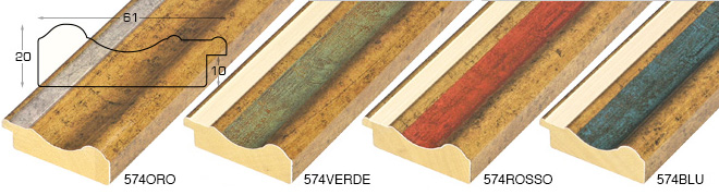 Complete set of corner samples of moulding 574 (5 pieces)