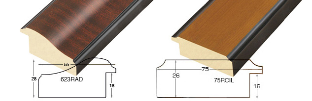 Corner sample of moulding 623RAD