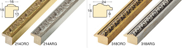 Complete set of corner samples of moulding 214-318 (4 pieces)