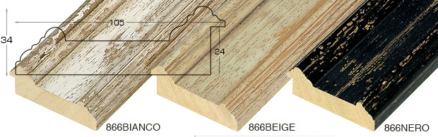 Complete set of corner samples of moulding 866 (3 pieces)