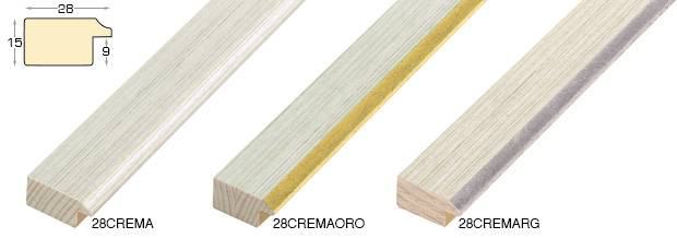 Liner finger-jointed pine 28mm - Cream, wired texture