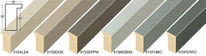 Complete set of corner samples of moulding 615 (6 pieces)