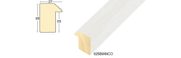 Moulding ayous, width 27mm height 35 - White, mat