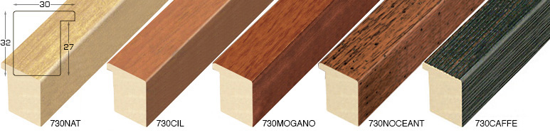 Moulding ayous, width 30mm height 32 - natural wood