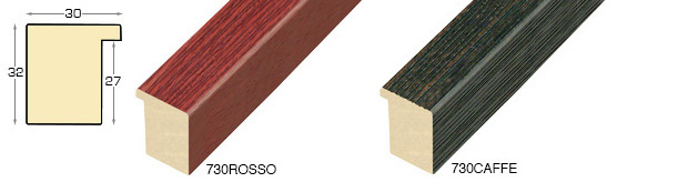 Moulding ayous, width 30mm height 32 - grooved red