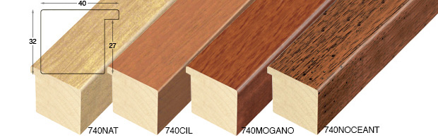 Complete set of corner samples of moulding 740 (4 pieces)