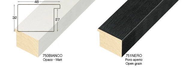 Moulding ayous, width 48mm height 32 -  matt white