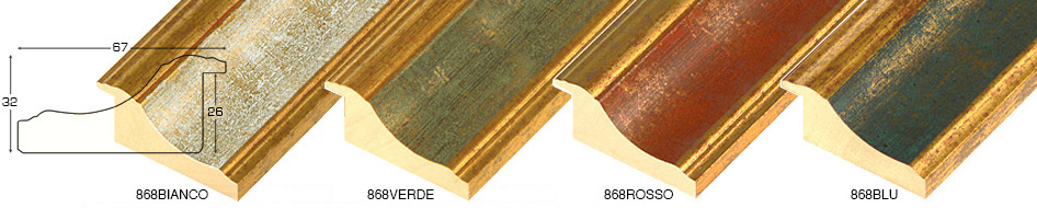 Complete set of corner samples of moulding 868 (4 pieces)