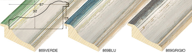 Complete set of corner samples of moulding 869 (3 pieces)