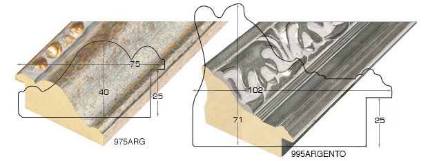 Moulding jelutong, width 102mm - Gold with white strip