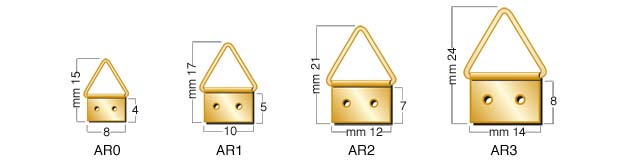 Short-tail brass plated triangle hangers n.0 - Pack 1000
