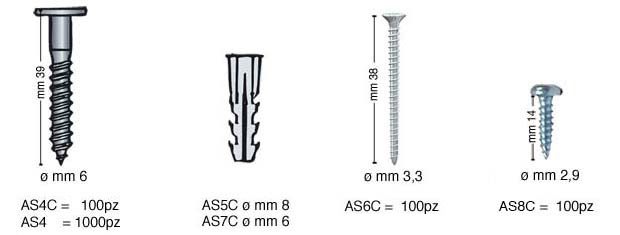 T-screws for security hanging system - Pack 100