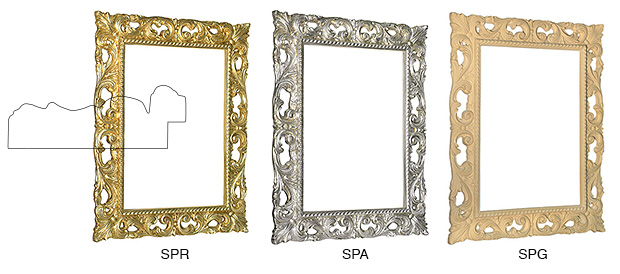 Decorated golden frame cm 50x70