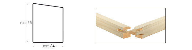 Stretcher bars, fir, 35x45 mm - length cm 30
