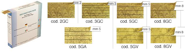 Mount decoration tape, m12/8xmm2, Wave Gold