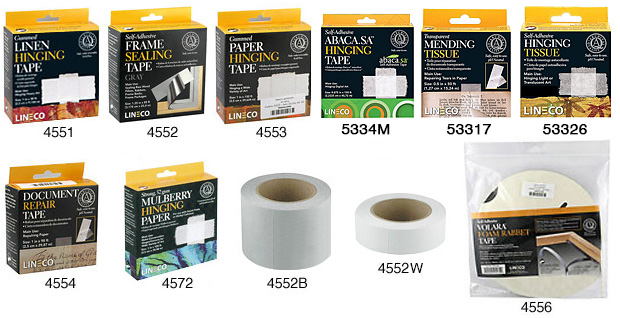 Gummed linen hinging tape, mm25x50mtrs