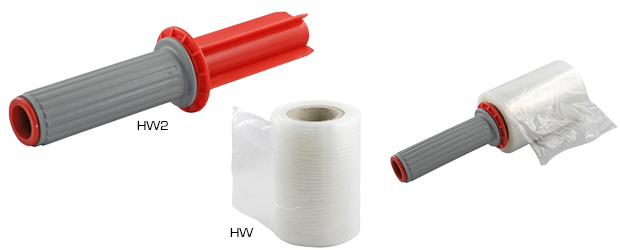 Handle dispenser for PVC film