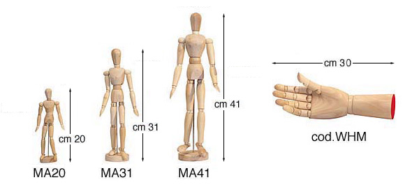 Wooden maniquin - height 20 cm, male