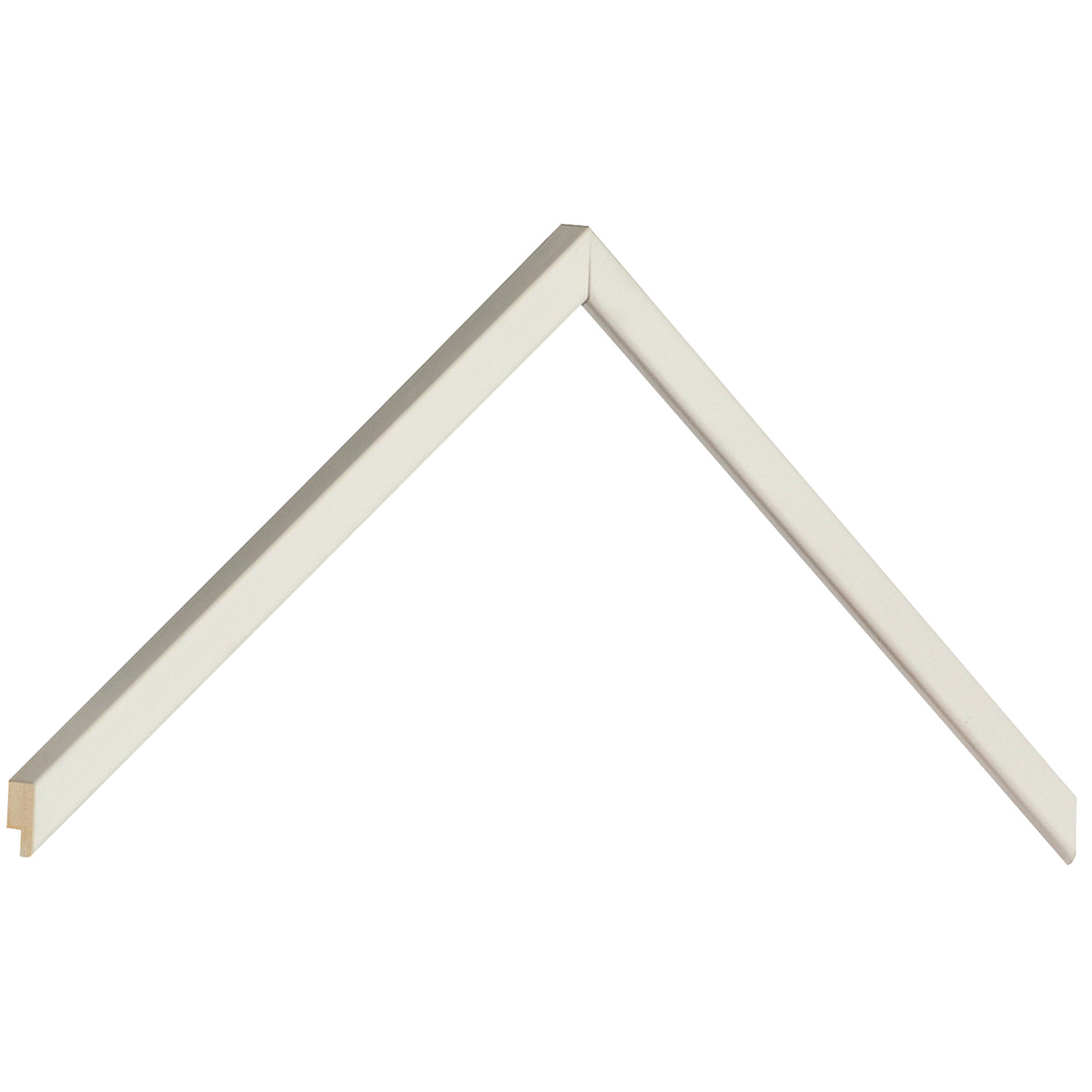 Moulding finger-jointed pine, width 10mm, height 13 - Matt White - Sample