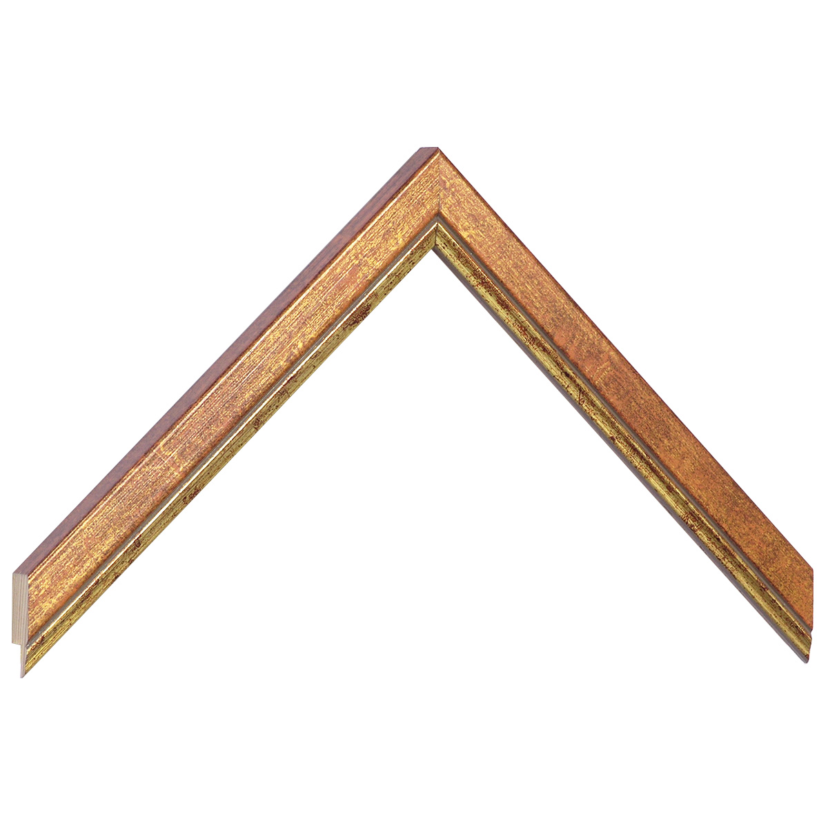 Moulding finger-jointed pine 18mm - ochre with gold edge - Sample