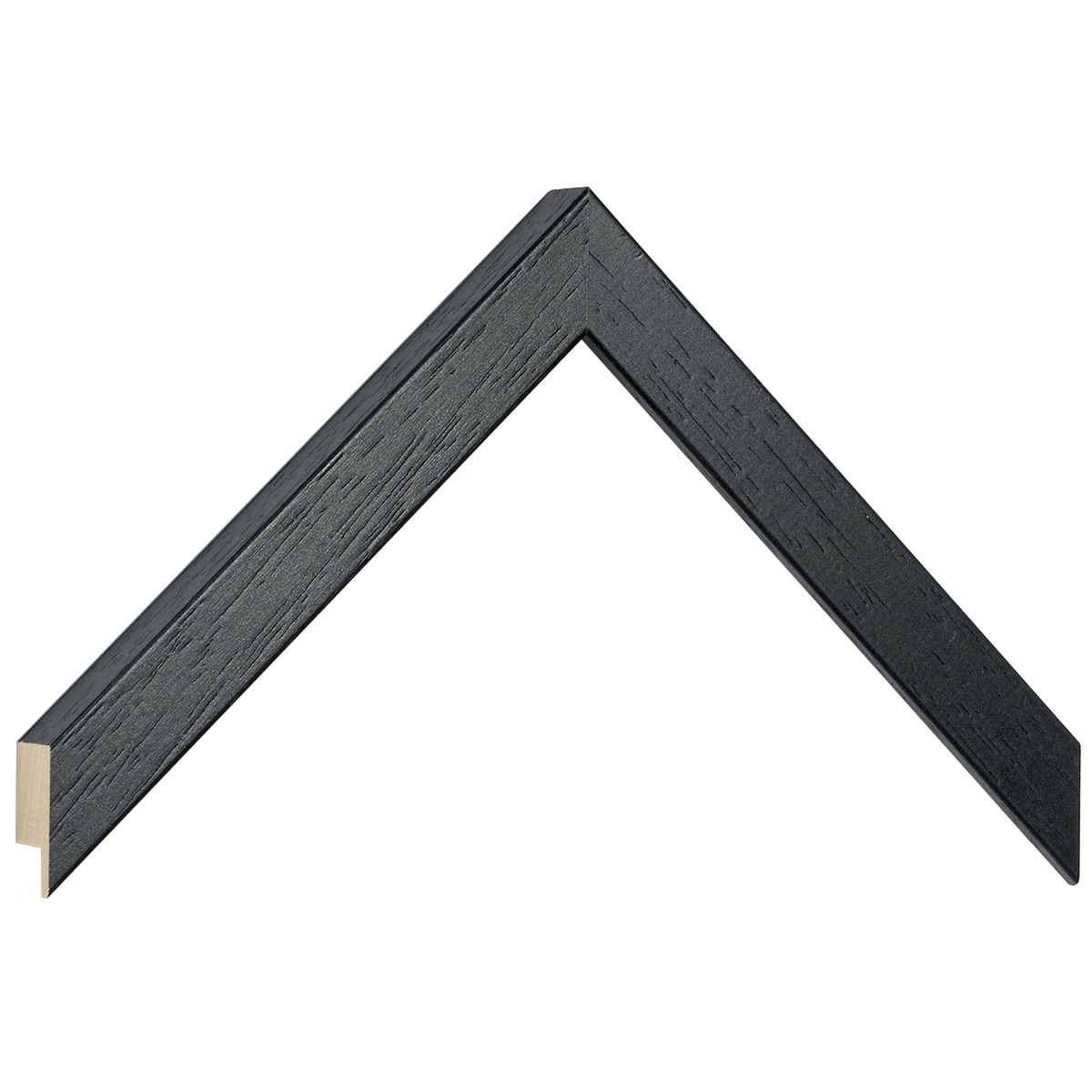 Moulding ayous, width 20mm, height 20 - Black, open grain - Sample