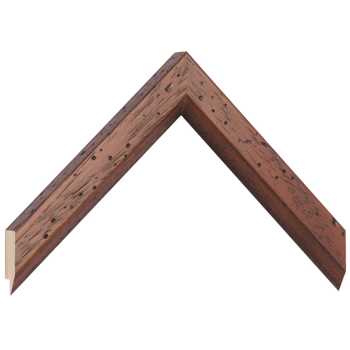 Moulding ayous, width 28mm, height 20 - Wormhole effect walnut - Sample