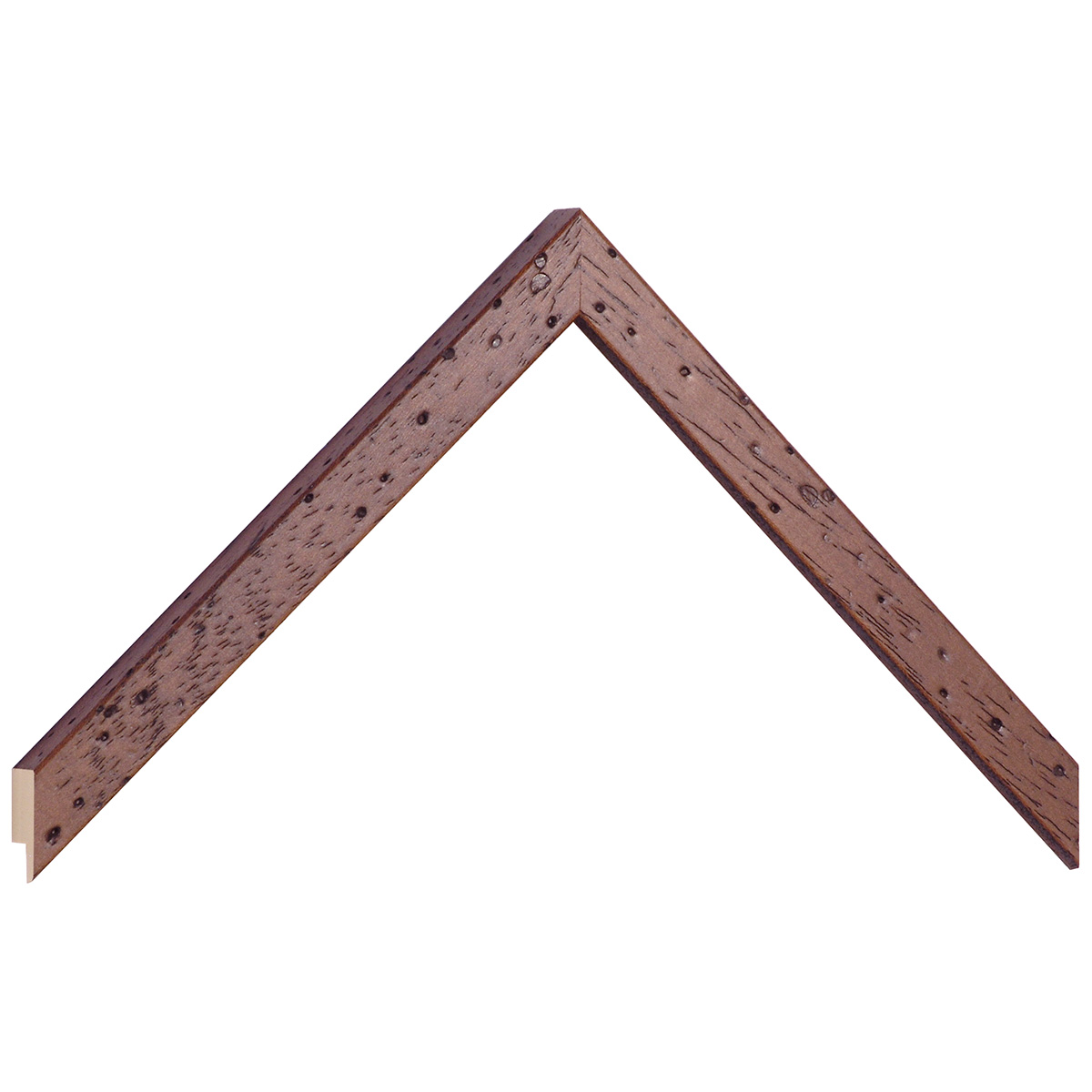 Moulding ayous, width 15mm height 14 - wormhole effect walnut - Sample