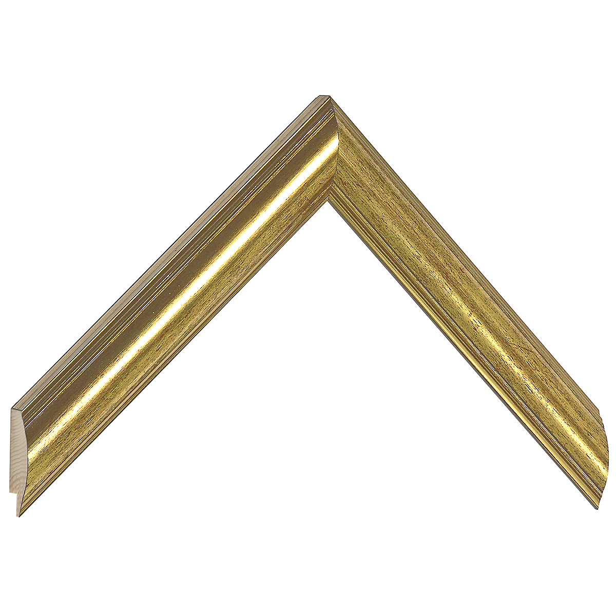Moulding finger-jointed pine, width 25mm, height 19 - Gold - Sample