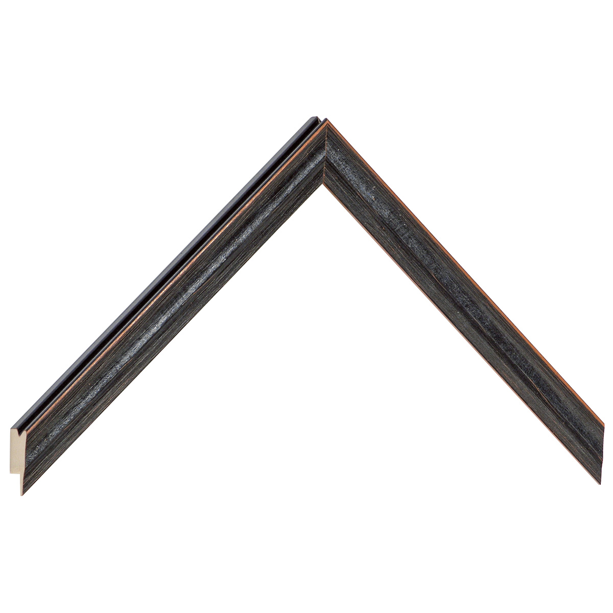 Moulding finger-jointed pine, width 16mm, height 16 - Black - Sample