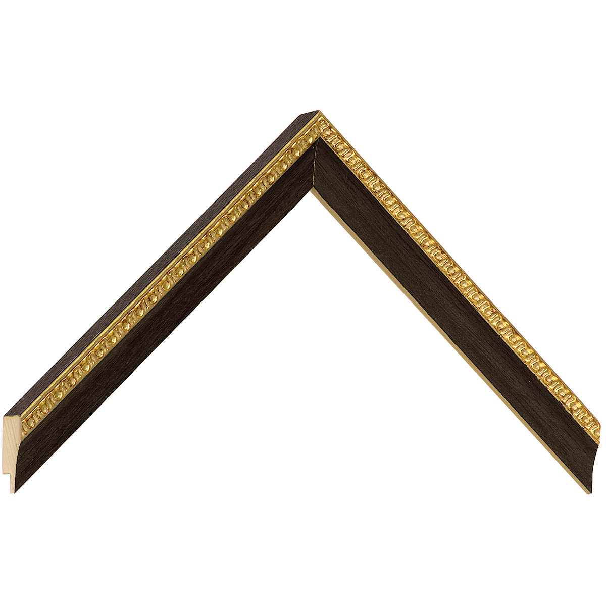 Moulding finger-jointed pine, width 19mm, height 20 - Black - Sample