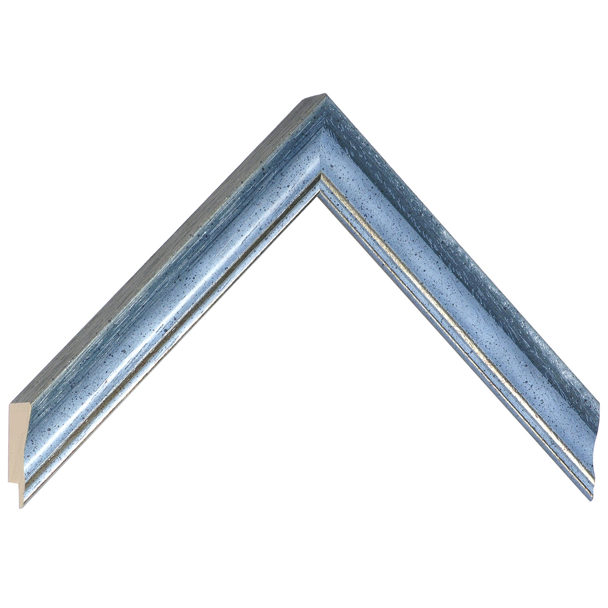 Moulding finger-jointed pine, width 25mm, height 21 - Blue - Sample