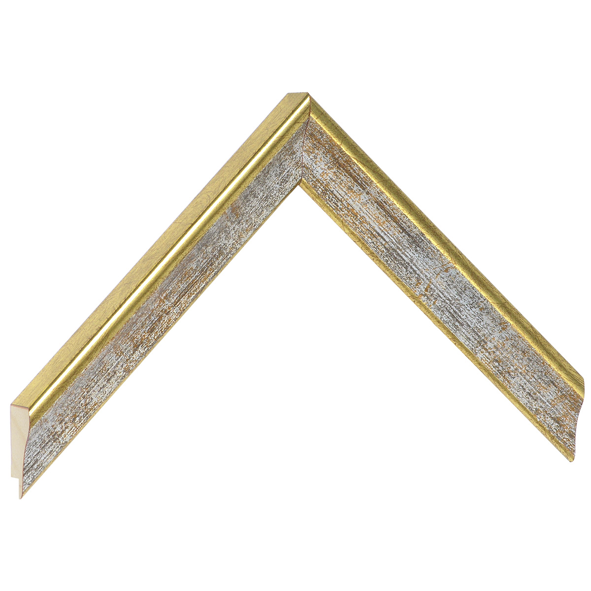 Moulding ayous jointed - Width 23mm - Gold with gray band - Sample