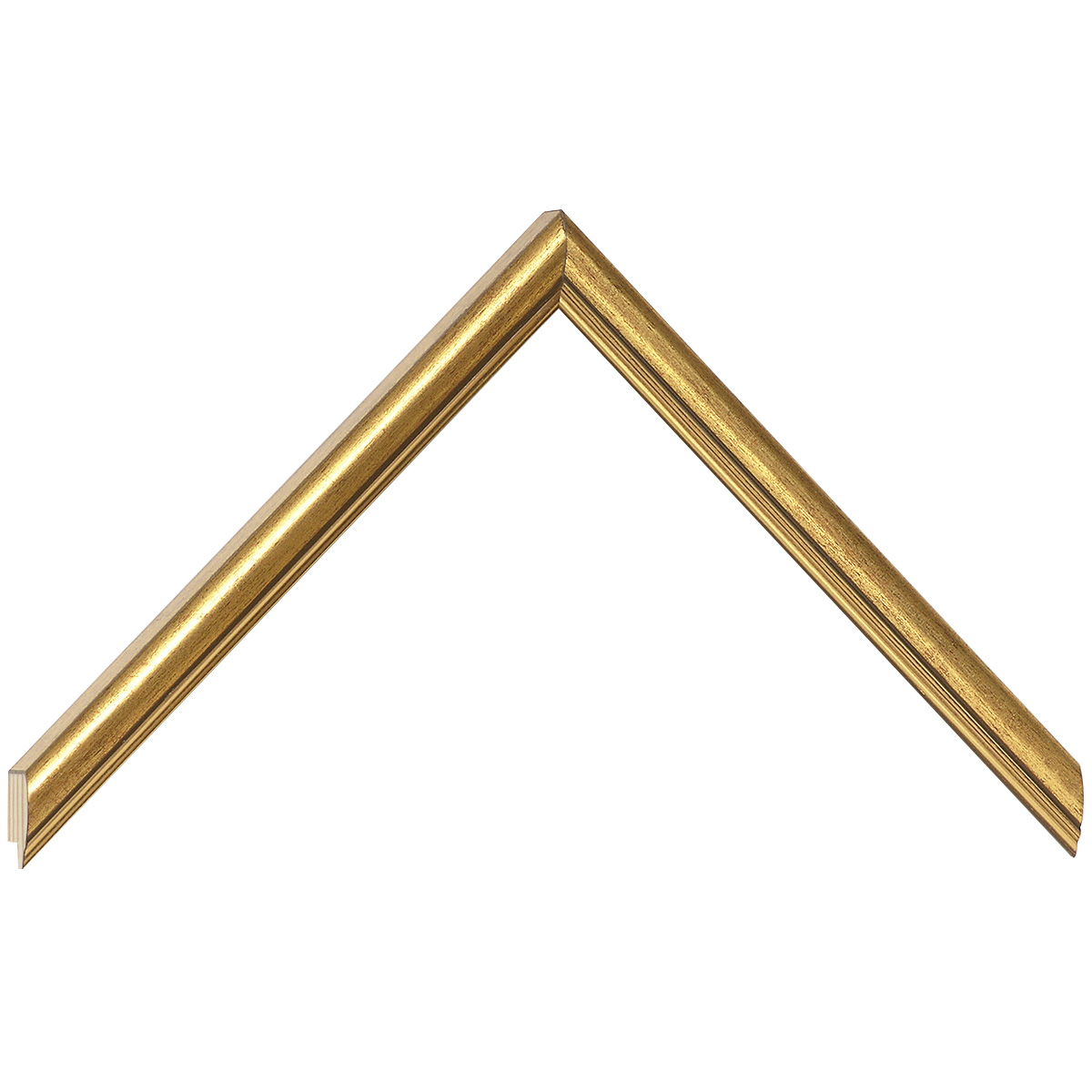 Moulding finger-jointed pine, width 14mm, height 14 - Gold - Sample