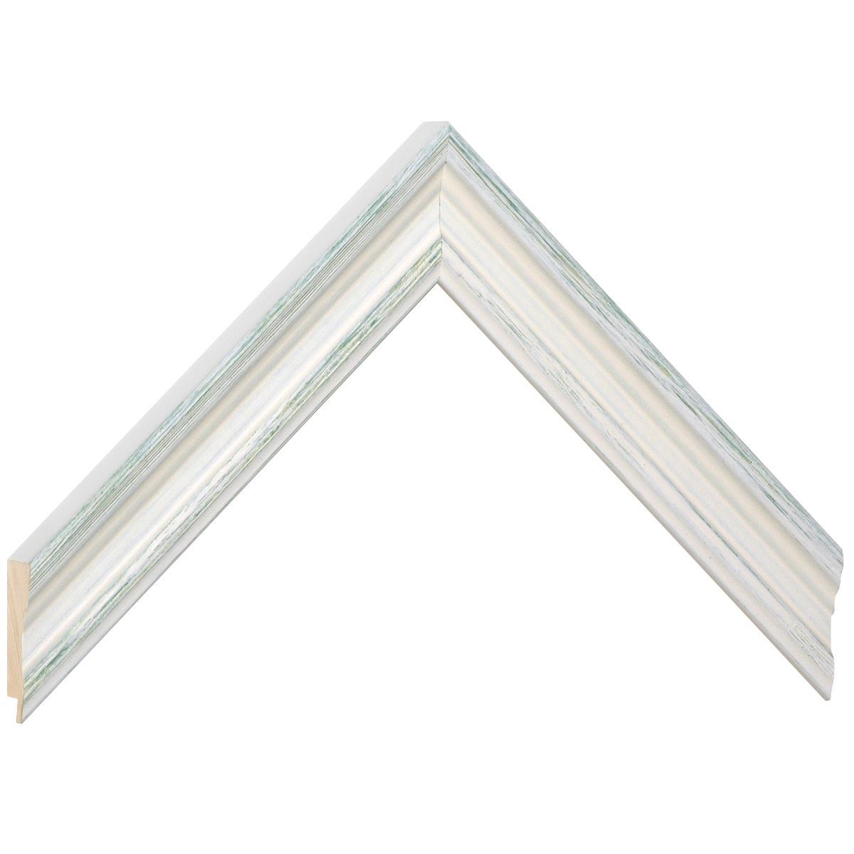 Moulding finger-jointed pine, width 28mm, height 21 -  Cream-Green - Sample