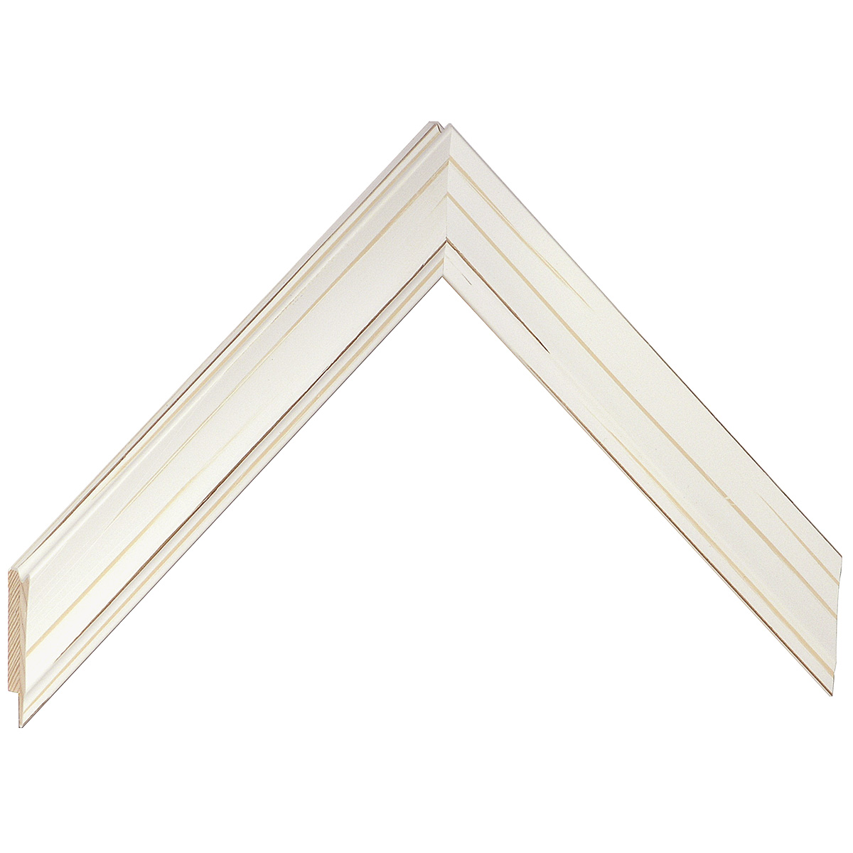 Moulding finger-jointed pine, width 26mm, height 14 - Cream - Sample