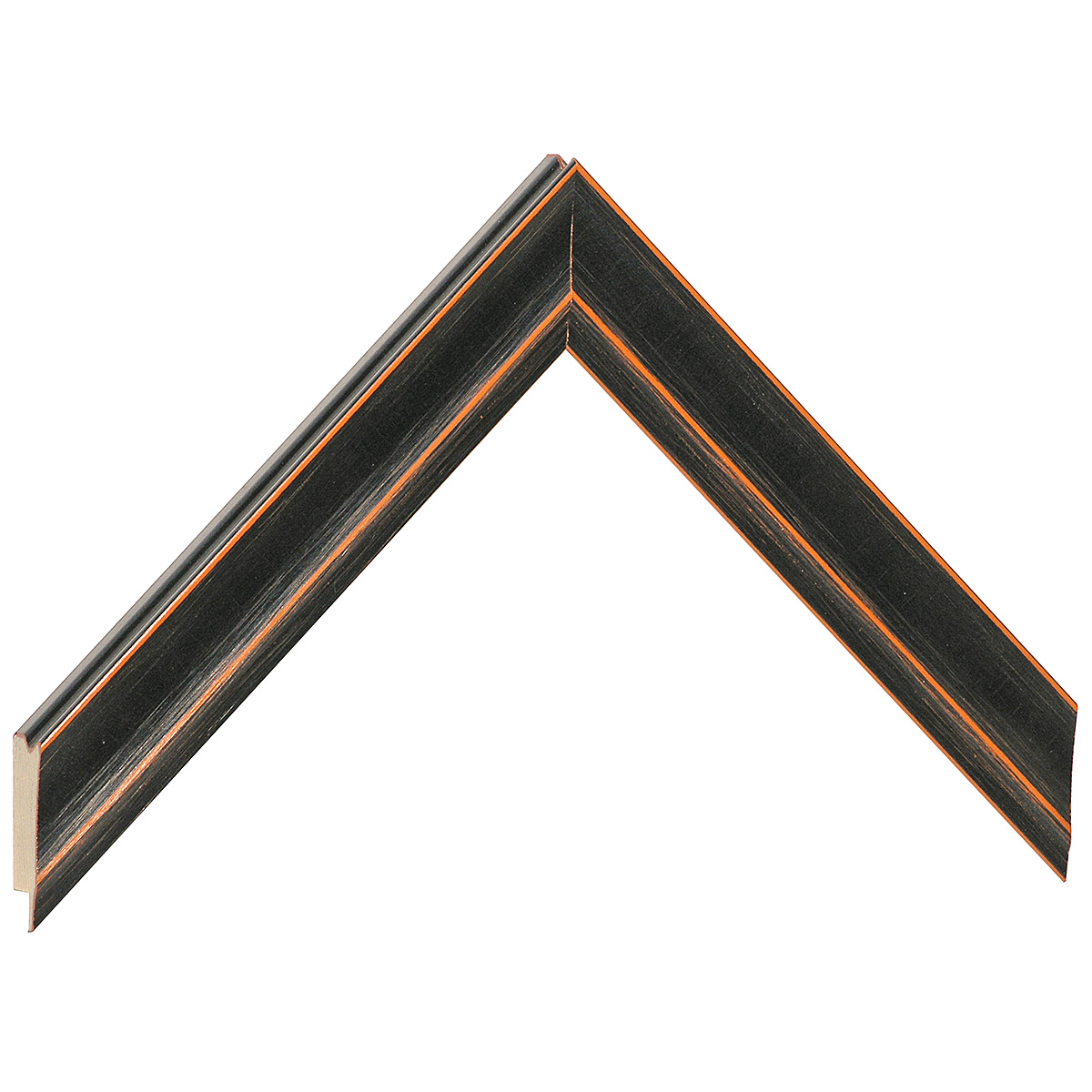 Moulding finger-jointed pine, width 26mm, height 14 - Black - Sample