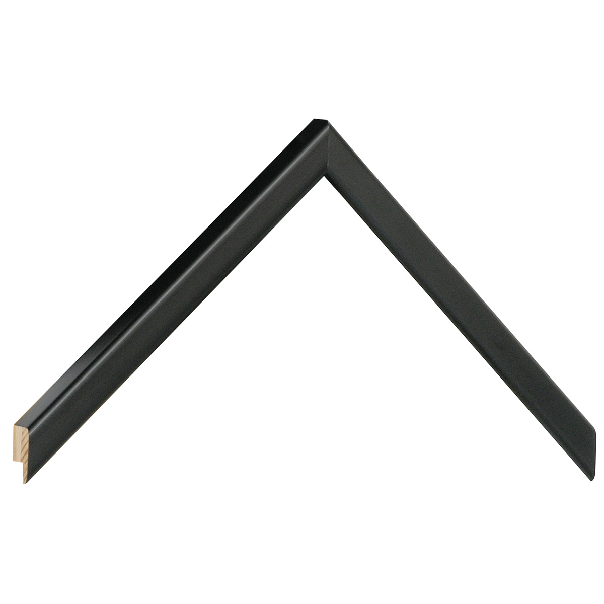 Moulding finger-jointed pine, width 14mm, height 14 - Matt Black - Sample