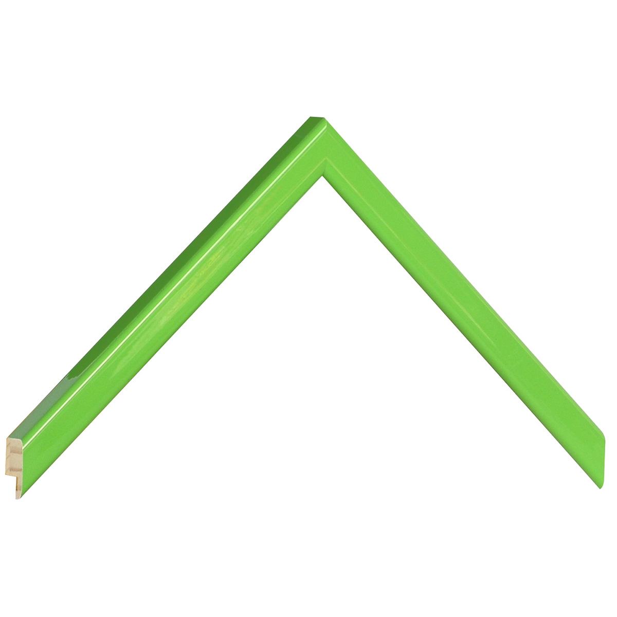 Moulding finger-jointed pine, width 14mm, height 14 - Glossy Lawn Green - Sample