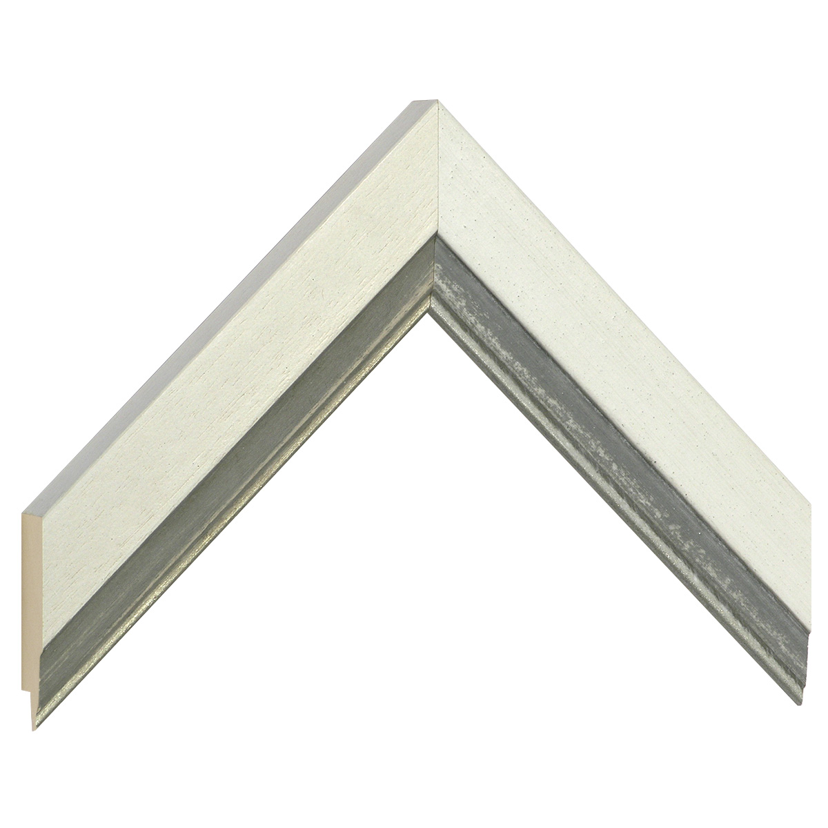 Moulding ayous, width 39mm, height 19 - Cream with grey edge - Sample