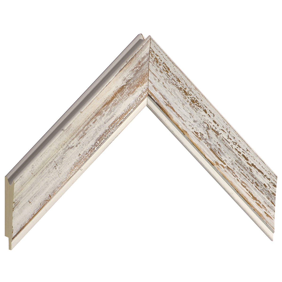 Moulding finger-jointed fir, width 40mm, height 23 - White-brown, shabby - Sample