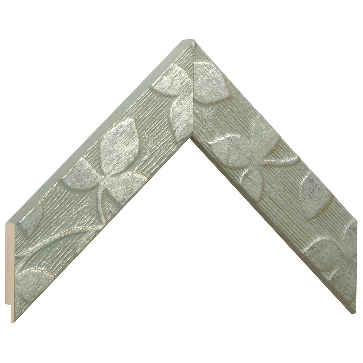 Moulding finger-jointed pine, width 40mm, heigth 19 - Pearl - Sample
