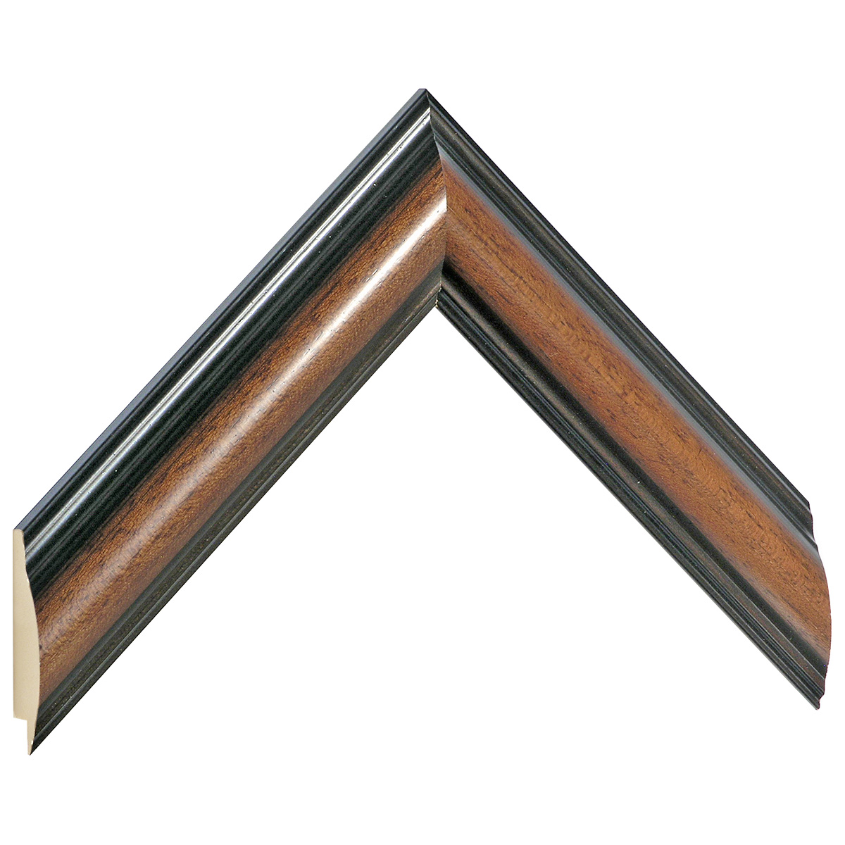 Moulding finger-jointed pine - Width 38mm - Walnut - Sample