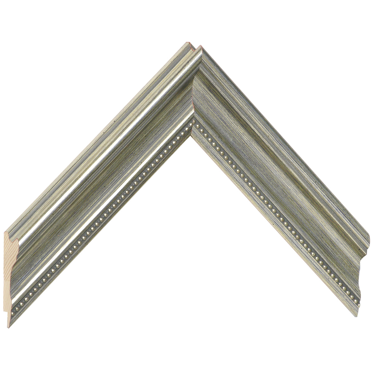 Moulding finger-jointed pine, width 38mm, height 26 - Silver - Sample