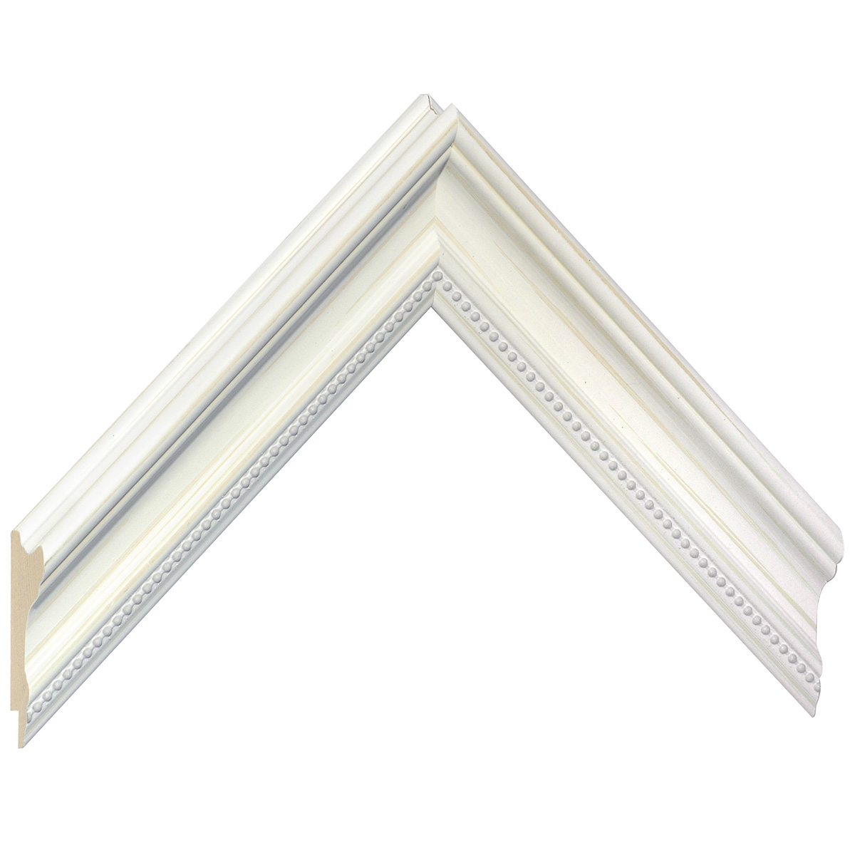 Moulding finger-jointed pine, width 38mm, height 26 - Cream - Sample