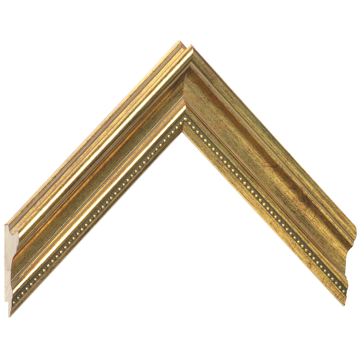 Moulding finger-jointed pine, width 38mm, height 26 - Gold - Sample