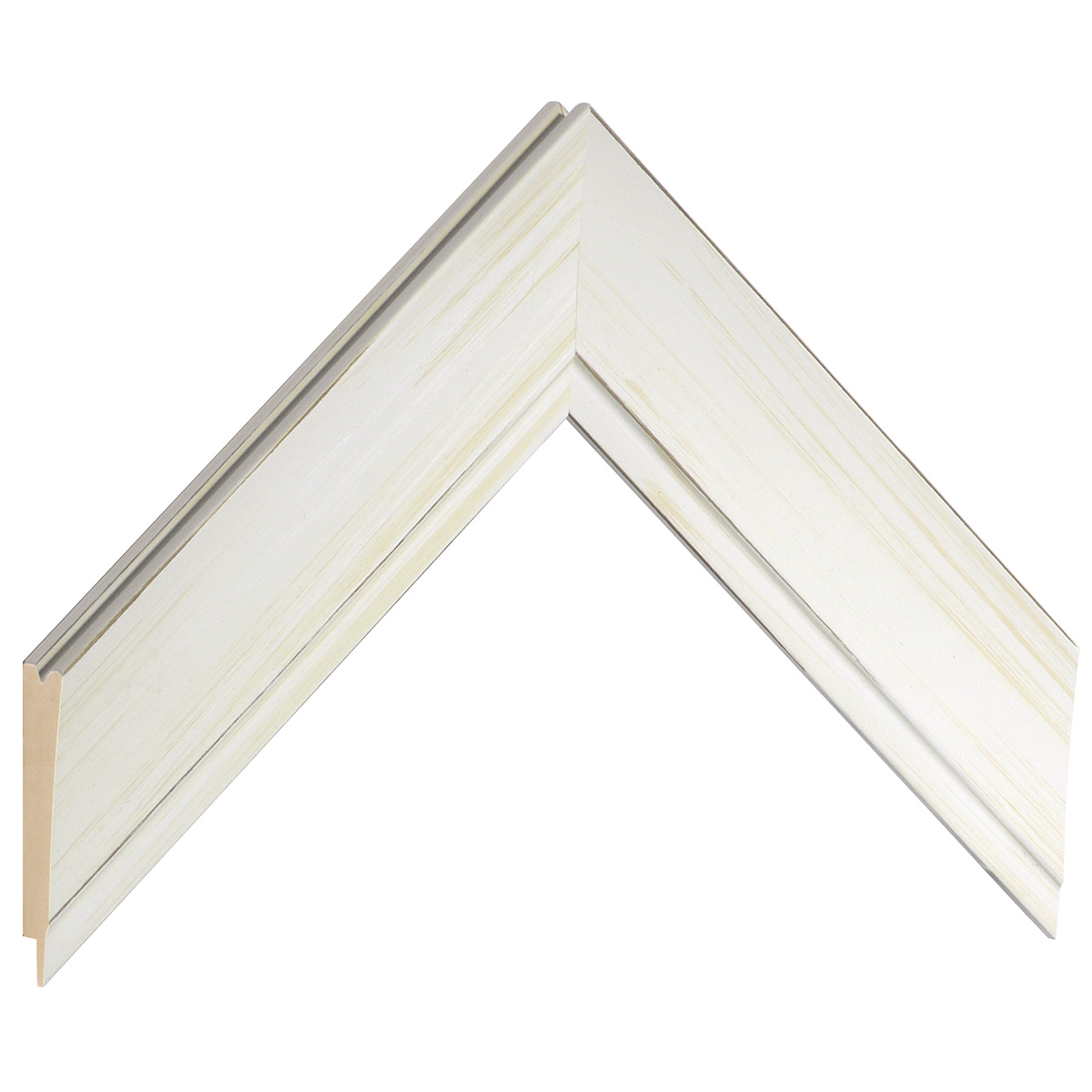 Moulding finger-jointed pine, width 43mm, height 22 - Cream finish - Sample