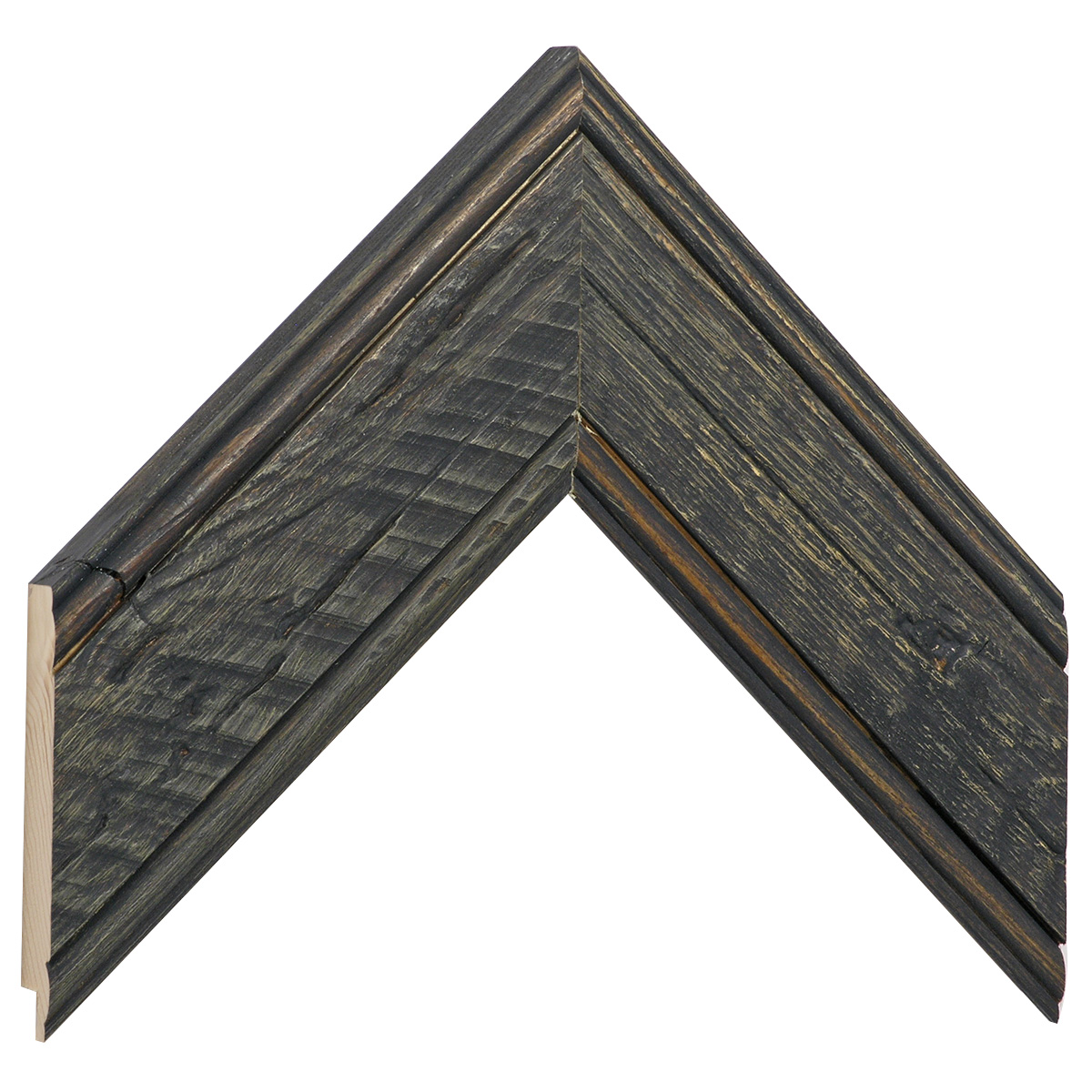 Moulding fir, 41mm, 20height, rustic finish - black  - Sample